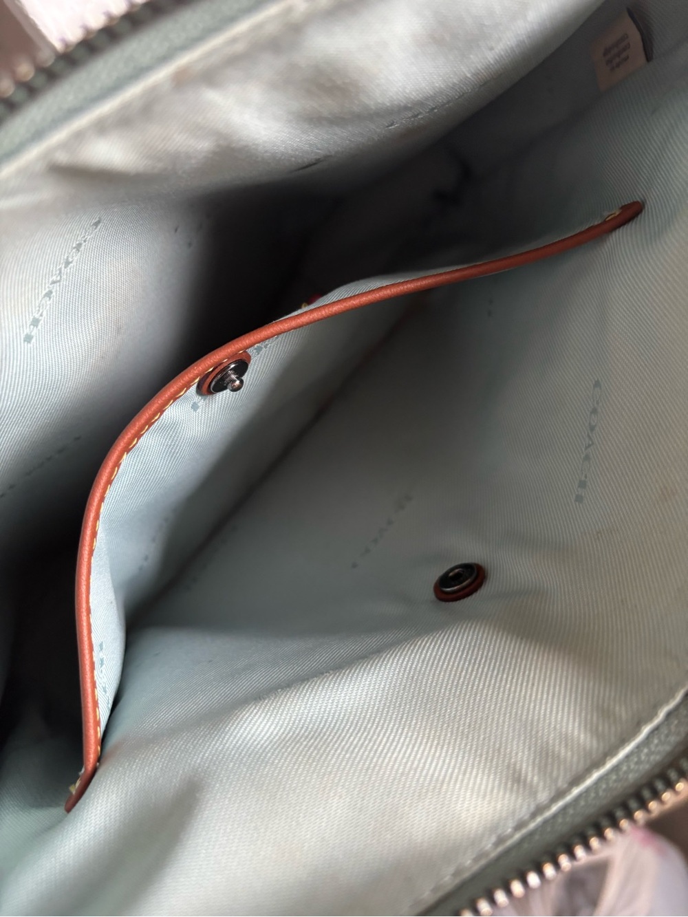 Coach Pebbled Leather Turnlock Crossbody in Pale Blue - Picture 6 of 8